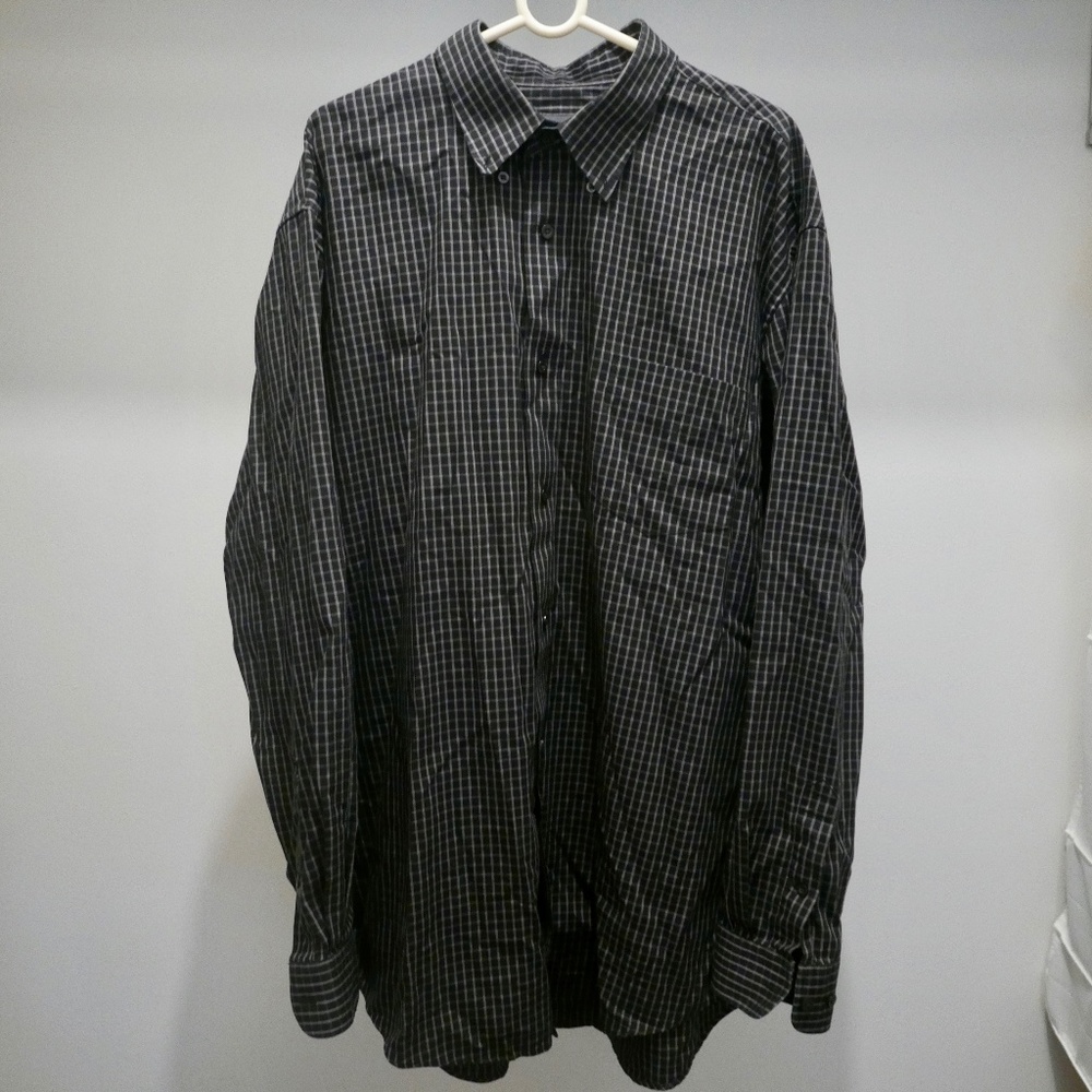 Black checked button-down shirt